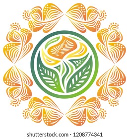 Beautiful floral decorative element. Vector illustration