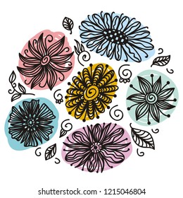 Beautiful floral decorative element. Vector illustration