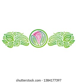Beautiful floral decorative element. Vector illustration