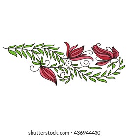 Beautiful floral decorative element. Vector illustration.