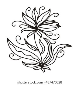 Beautiful floral decorative element. Vector illustration.