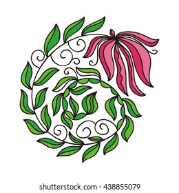 Beautiful floral decorative element. Vector illustration.