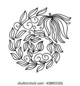 Beautiful floral decorative element. Vector illustration.