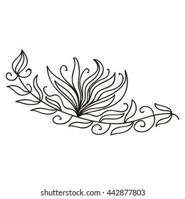 Beautiful floral decorative element. Vector illustration.
