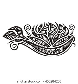 Beautiful floral decorative element. Vector illustration.