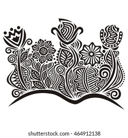Beautiful floral decorative element. Vector illustration.