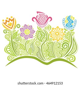 Beautiful floral decorative element. Vector illustration.