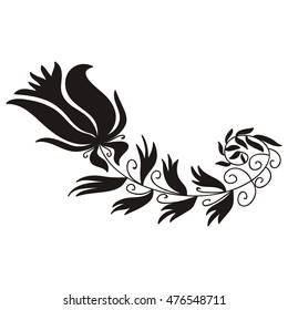 Beautiful floral decorative element. Vector illustration.
