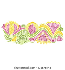 Beautiful floral decorative element. Vector illustration.