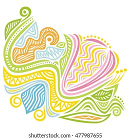 Beautiful floral decorative element. Vector illustration.