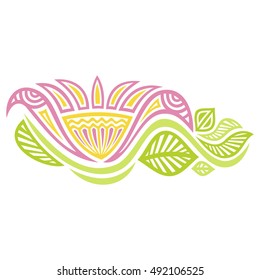 Beautiful floral decorative element. Vector illustration.