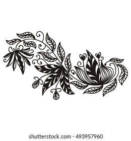 Beautiful floral decorative element. Vector illustration.