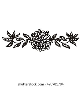 Beautiful floral decorative element. Vector illustration.