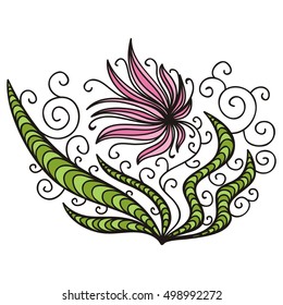 Beautiful floral decorative element. Vector illustration.