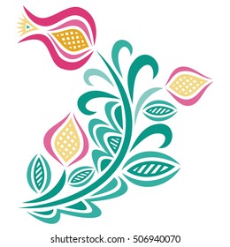 Beautiful floral decorative element. Vector illustration.