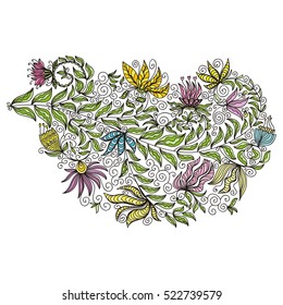 Beautiful floral decorative element. Vector illustration.