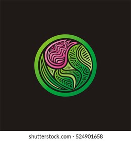 Beautiful floral decorative element. Vector illustration.