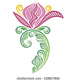 Beautiful floral decorative element. Vector illustration.