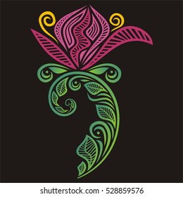 Beautiful floral decorative element. Vector illustration.