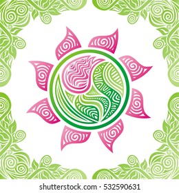 Beautiful floral decorative element. Vector illustration.