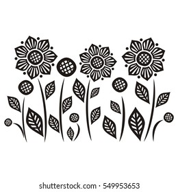Beautiful floral decorative element. Vector illustration.