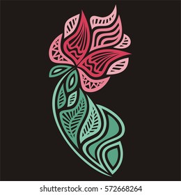 Beautiful floral decorative element. Vector illustration.