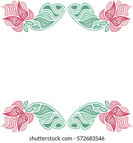 Beautiful floral decorative element. Vector illustration.