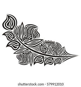 Beautiful floral decorative element. Vector illustration.