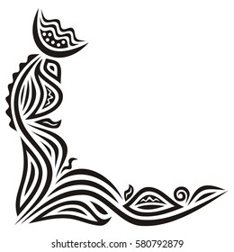 Beautiful floral decorative element. Vector illustration.
