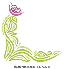 Beautiful floral decorative element. Vector illustration.