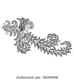 Beautiful floral decorative element. Vector illustration.