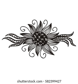 Beautiful floral decorative element. Vector illustration.