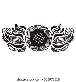 Beautiful floral decorative element. Vector illustration.