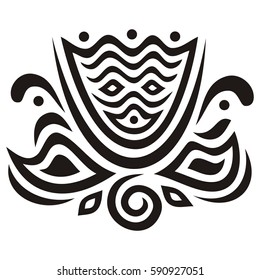 Beautiful floral decorative element. Vector illustration.