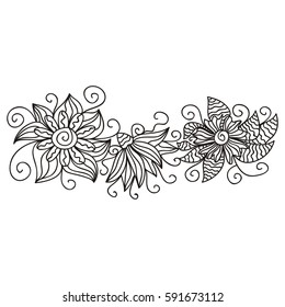 Beautiful floral decorative element. Vector illustration.