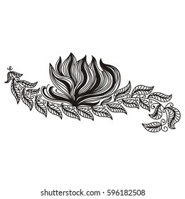 Beautiful floral decorative element. Vector illustration.