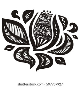 Beautiful floral decorative element. Vector illustration.