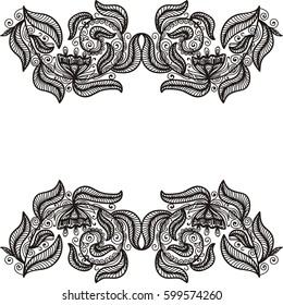 Beautiful floral decorative element. Vector illustration.