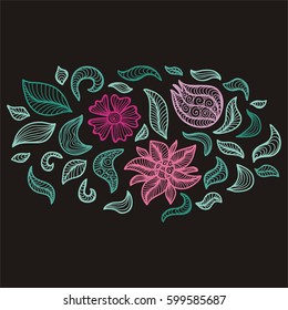 Beautiful floral decorative element. Vector illustration.