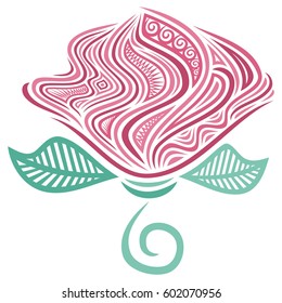 Beautiful floral decorative element. Vector illustration.