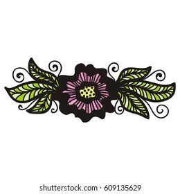 Beautiful floral decorative element. Vector illustration.
