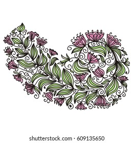 Beautiful floral decorative element. Vector illustration.