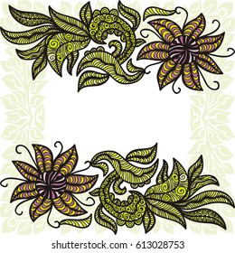 Beautiful floral decorative element. Vector illustration.