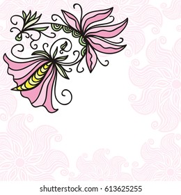 Beautiful floral decorative element. Vector illustration.