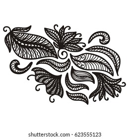 Beautiful floral decorative element. Vector illustration.