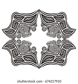 Beautiful floral decorative element. Vector illustration.