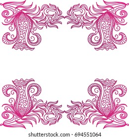 Beautiful floral decorative element. Vector illustration.