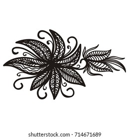 Beautiful floral decorative element. Vector illustration.