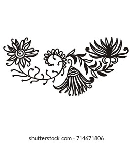 Beautiful floral decorative element. Vector illustration.