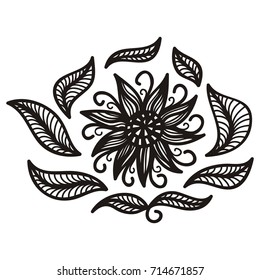 Beautiful floral decorative element. Vector illustration.